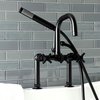 Aqua Vintage AE8400DX Deck Mount Clawfoot Tub Faucet, Matte Black AE8400DX